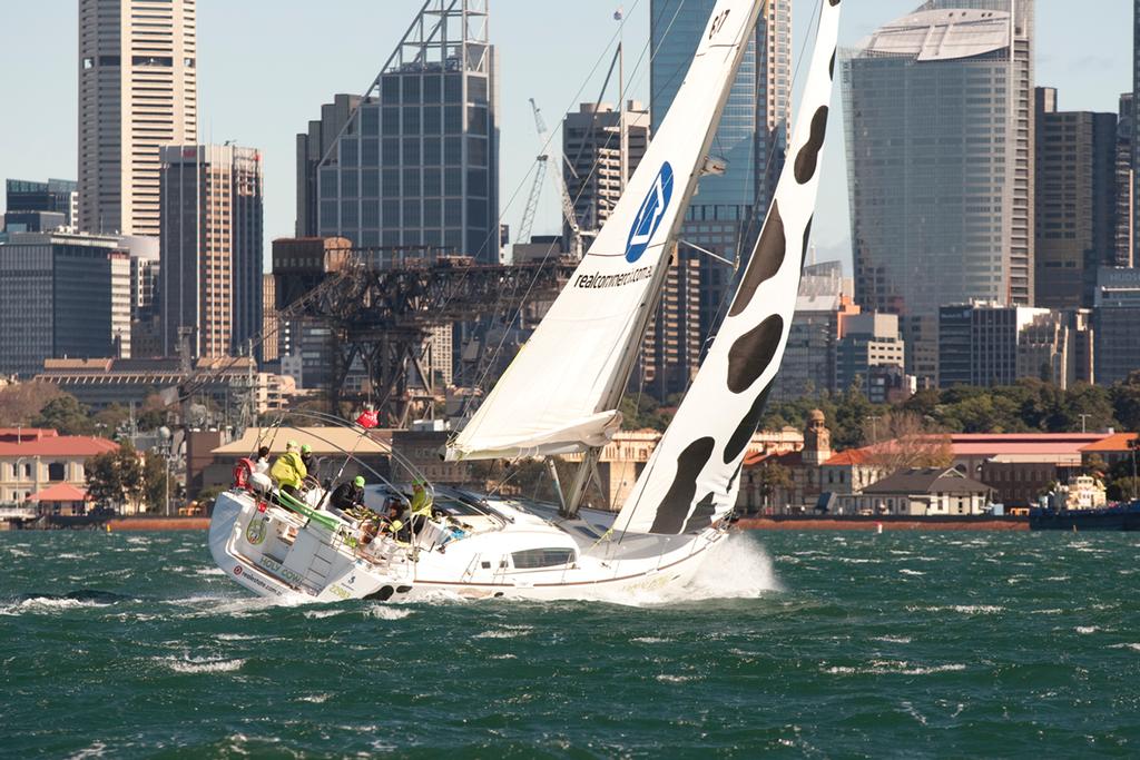 Holy Cow got moving in today’s breeze - Land Rover Winter Series 2014 © David Brogan www.sailpix.com.au